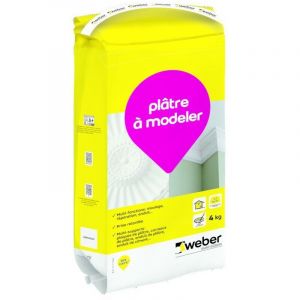 Weber Saint Gobain - Plâtre à modeler , 4kg, pour moulage et coulage éléments décoratifs intérieur weber