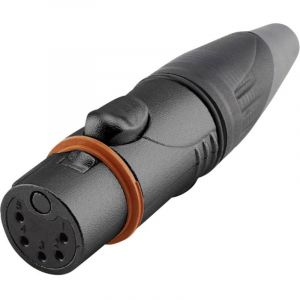Xlr femelle, droit Hicon HI-X5CF-HD-B Nombre de pôles: 5 noir, argent 1 pc(s)