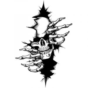 Cr&acirc;ne T&ecirc;te De Mort Skull Horreur Stickers D&eacute;calque Autocollant Sticker Pour Voiture V&eacute;hicule Automobile Autocollant (12x18 cm, 2 pi&egrave;ces)