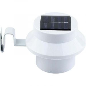 Lumi&egrave;re solaire de cl&ocirc;ture de goutti&egrave;re pour jardin de cl&ocirc;ture ext&eacute;rieur, lumi&egrave;re blanche positive, blanc