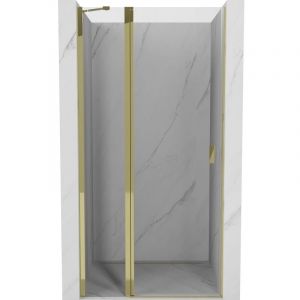 Mexen - Mist porte de douche pivotante 75 cm, transparent, dorée - 8A4-075-000-50-00