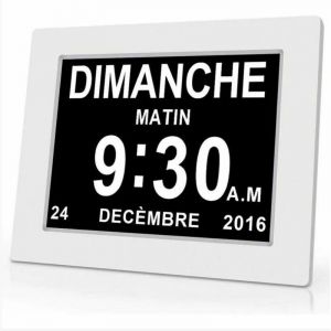One Piece Horloge calendrier num&eacute;rique 7" avec date et heure, horloge Alzheimer pour parents, rappel de m&eacute;dicaments pour grands-parents et enfants