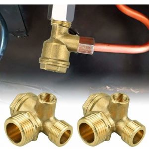 2PCS Clapet Anti Retour Compresseur en Cuivre 10mm 16mm 20mm Valve Anti Retour Compresseur Antirouille Clapet de Retenue Compresseur Anti-usure pour