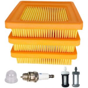 3 Pi&egrave;ces Filtres &agrave; Air pour STIHL FS89 FS91 FS111 FS131 FS311 FC91 FC111 BT131 FR131, Filtres &agrave; Air avec Bougies d'allumage