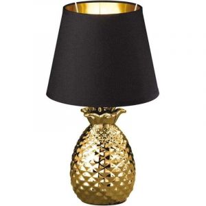 Lampe ananas r&eacute;aliste sur la table, dor&eacute;e Lampe d'&eacute;tabli