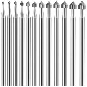 Tlily - 12 Pièces de Fraises à Découper en Forme Cône Cylindrique, Ensembles , Tige Fabrication Sertir Pierre pour Lapidaire 008-040