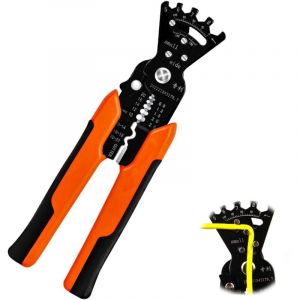 BEBUSINGOTO Pince &agrave; d&eacute;nuder 5 en 1, pince &agrave; d&eacute;nuder multifonctionnelle automatique, pince &agrave; sertir coupe-c&acirc;ble &eacute;lectrique, pince &agrave; d&eacute;nuder