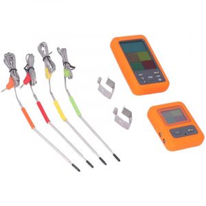 Thermom&egrave;tre &agrave; Viande sans Fil, thermom&egrave;tre &agrave; Viande Multifonction Haute pr&eacute;cision avec 4 sondes pour Fumer