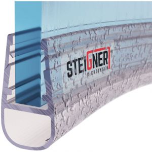 Joint de douche pour paroi en verre, 60cm, vitre 3,5/4/5mm, joint d'étanchéité pvc courbé pour les cabines de douche arrondies, UK06 - Steigner