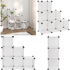 Cubes de rangement 6 pcs Transparent pp - Cube De Rangement - Étagère Murale - Rangement Intérieur - Meuble Rangement - Organisateur Tiroir - Home &