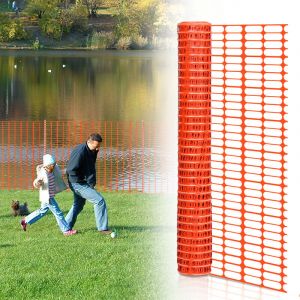 Barrière de signalisation 50m, Orange Clôture de chantier, h. 1m, Balisage de chantier
