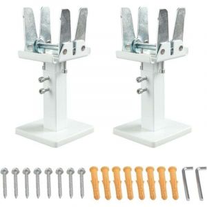 Lot de 2 Support Radiateur, Kit de Pieds de Radiateur &agrave; Montage au Sol 14-21 cm Ajustable Support Radiateur en Acier, Tablette de Radiateur Double