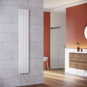 SONNI Radiateur eau chaude en acier Conception murale Vertical Radiateur chauffage central 1800x311mm Panneau Double Blanc (925W)