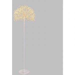 Lampadaire Riche Blanc H155cm Branche micro LED demie Sph&egrave;re &oslash;50cm IP44