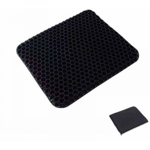 Coussin de Siège en Gel, Coussin de Gel Respirant avec Housse Antidérapant pour Voiture/Bureau/Fauteuil Roulant-Noir - Ulisem