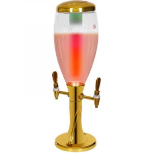 Distributeur de boissons &agrave; double bec verseur &ndash; Distributeur de boissons de 3 litres avec tube &agrave; glace et robinet Fontaine &agrave; boissons pour bi&egrave;re,