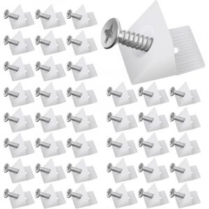 Cales en Plastique pour Meuble Tiroir, Fond de Tiroir Connecteur avec Vis &Eacute;querre De Fixation Renfort Tiroir Connecteur Arri&egrave;re Stabilisateurs pour