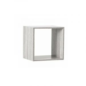 Pegane - Etagère murale en panneaux de particules coloris gris - Longueur 34,4 x Profondeur 32 x Hauteur 34,4 cm