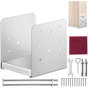Support de Poteau Bois 6''x6'' 152x152 mm Base deAncrage Poteaux Acier Inoxydable Taille Interne 140x150 mm avec Accessoire pour Rambarde, Main
