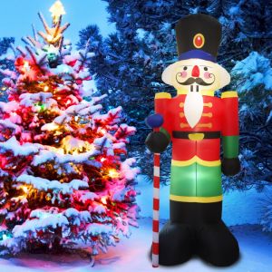 Tonysa - Père Noël gonflable de 2.4 m Sac cadeau de Noël géant gonflable à led pour décoration de cour, intérieur ou extérieur
