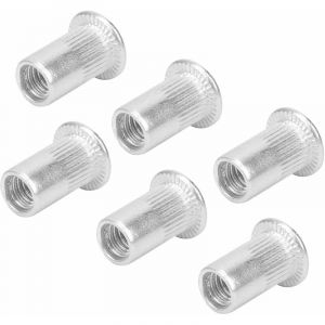 100Pcs Ecrou a Sertir M5, Écrou à Sertir Aluminium, Écrou à Rivet Fileté à Tête Plate, Rivet Nuts M5 de Écrou d'Insertion Pour les voitures, les