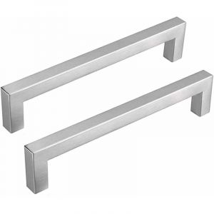 Linghhang - Lot de 2 Poignee de Meuble Cuisine Entraxe 128mm Poignées Meuble Cuisine Inox Poignée Cuisine Argenté Poignées Placard Cuisine Nickel