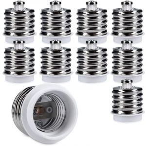 Basetbl - 10x adaptateur de douille - 10x convertisseur de douilles E40 vers E27 - Adaptateur de support de lampe culot E27 pour ampoule led halogène