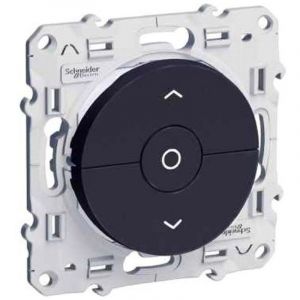 Interrupteur ODACE anthracite à 3 boutons montée/descente/stop pour volet - SCHNEIDER - S540208