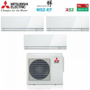 Trial Split r&egrave;versible Air Conditioner Series kirigamine zen white msz-ef 9+9+15 with MXZ-3F54VF R-32 Wi-Fi Integrated Colour White 9000+9000+15000