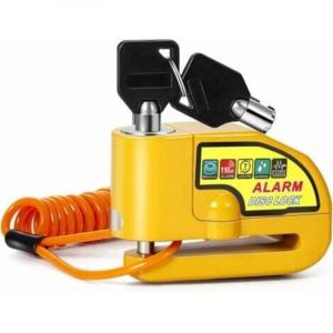 Gabrielle - Disque d'alarme antivol moto antivol disque scooter avec alarme 110dB, 2 cl&eacute;s, c&acirc;ble antivol 1,2 m, 1 sac, disque d'alarme
