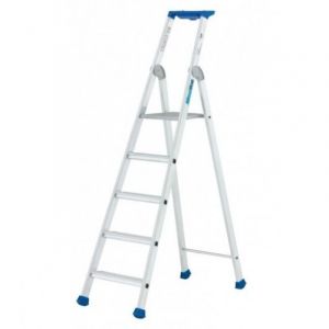 Tubesca Comabi &ndash; Marchepied MAXIBAT 9 marches &ndash; Aluminium inject&eacute; &ndash; Hauteur d'acc&egrave;s 4,05 m &ndash; Stabilit&eacute; renforc&eacute;e avec croisillon &ndash; Sangles de