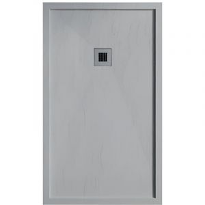 Receveur de douche 70 x 140 cm en r&eacute;sine SARIN gris Couleur du receveur