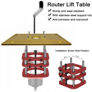 Table élévatrice pour défonceuse, plateforme de levage en aluminium, support pour établis de menuiserie, levage de 51 mm pour moteurs de 64 à 66 mm