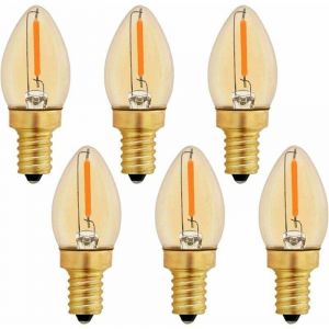 Ampoule LED C7 E12 220V, Ampoule Bougie Edison Vintage E12 0.5W Remplacement 5W, Ampoule &agrave; Filament LED E12 Ambre Ampoule D&eacute;corative Veilleuse, Blanc