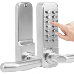 Ej.life - Serrure de porte mécanique Bouton poussoir Clavier à code numérique Verrou de porte d'entrée sans clé en alliage de zinc Serrure de poignée