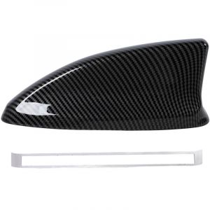 Couvercle de Base de l'antenne du Toit, Couverture d'antenne Ailerons Requin à Fente à Fente Facile Fenaire (Style Fibre de Carbone)