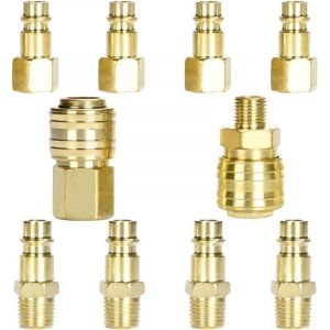 S-giant Raccord Pneumatique Raccord d'air comprim&eacute; 1/4 NPT Raccord d'air 1/4 pouce raccord rapide mamelon de prise d'air comprim&eacute;