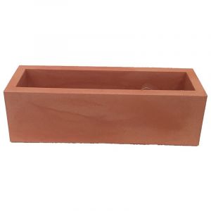 Jardinière rectangulaire couleur terracota opaque 100x35x32cm - Couleur terre - Moovere