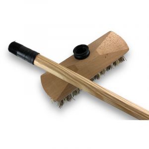 Kibros - Balai lave Pont m&eacute;lange union naturel Manche en bois 1,25 m Sortie 35 mm Imitation chiendent T&ecirc;te en bois VC2693