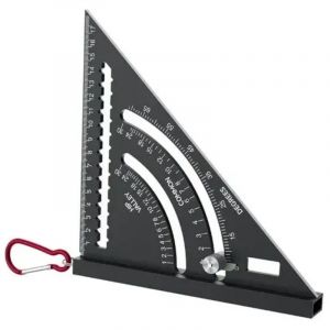 7 in 1 Equerre Menuisier, Aluminium 180mm Équerres de Charpentier, Multifonction Trusquin de Traçage, Raporteur 0-90°, avec Crochet,Fonction D'aplomb