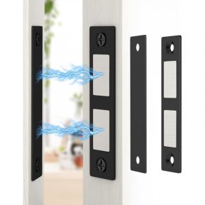 Ultra Mince Aimant Porte Placard Puissant 13Kg Jiayi Lot de 2 Loquet Magn&eacute;tique pour Porte d'Armoire, Aimant Fermeture pour Porte Coulissant Aimant