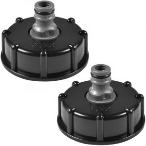 Bouchon pour r&eacute;servoir d'eau, Adaptateur pour cuve IBC, Raccord S60x6, Trou filet&eacute; 1/2 pouce, Compatible avec tuyau d'arrosage et r&eacute;cup&eacute;rateur d'eau