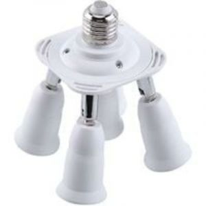 5 en 1 E27 Adaptateur pour S&eacute;parateur de Prises Socket Adaptateur R&eacute;partiteur Adaptateur de Douille Support de Convertisseur Pour E27 Ampoules LED