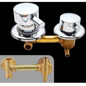 2 Voies Mitigeur Thermostatique Robinets De Douche,Laiton Douche Robinet Cabine,Mitigeur Cabine De Douche Entraxe 10Cm,Intubation 2-way-10cm