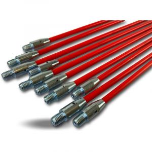 Canne de ramonage fibre de verre Rallonge kit Embout acier filet&eacute; M121,75mm - Quantit&eacute; x10 - Cannes fibre verre - 1,50 m