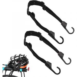 Largeight - 2 Pièces Sangle de Bagage avec Crochet pour Velo Moto, Rétractable élastique Casque Sangles, Tendeur vélo, Tendeur Plat avec Crochets,