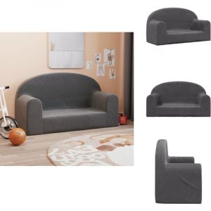Vidaxl - Canap&eacute; pour enfants 2 places anthracite peluche douce - Canap&eacute; Enfant - Canap&eacute; B&eacute;b&eacute; - Mobilier Enfant - Fauteuil Enfant - Chaise Enfant