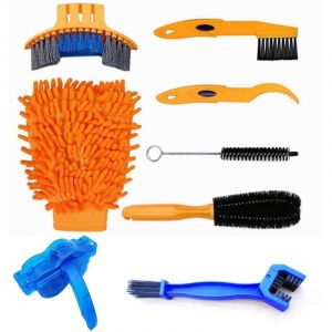 Fitags - Kit D'outils De Nettoyage à Vélo 8 Pcs Ensemble De Maintenance à Chaîne De Vélo Brosse Nettoyage pour Chaîne Moto ou Vélo,