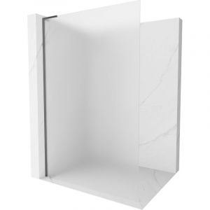 Mexen Kioto L paroi de douche Walk-in 80 x 200 cm, givr&eacute;e, gun metal - 800-080-103-95-30