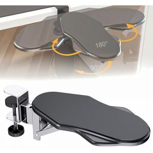 Accoudoir d'ordinateur, plateau d'extension de bureau pivotant et r&eacute;glable &agrave; 180&deg;, repose-bras pliable &agrave; 90&deg;, accoudoir de bureau ergonomique pour la